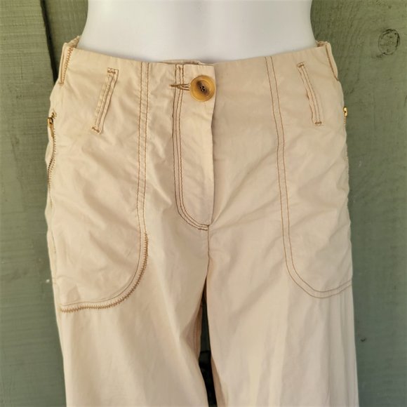 SCHUMACHER Cotton Golden Ivory Cargo Adjustable Pants Medium M - Picture 2 of 8